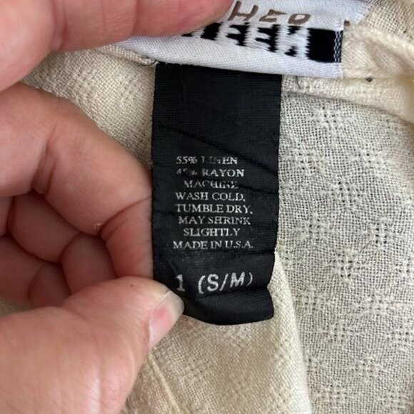 Eileen Fisher Linen Tie Back Perforated Button Sleeveless Dress - Picture 7 of 7